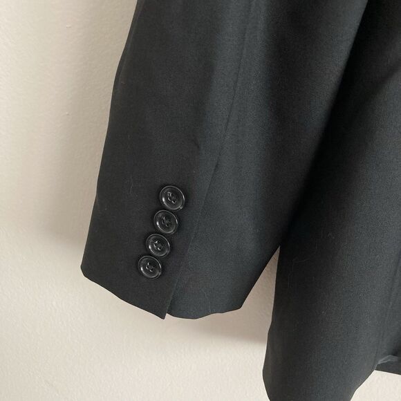 J Crew Blazer Mens 44L Black Ludlow Double Breasted Loro Piana Super 120 Wool - Picture 6 of 8